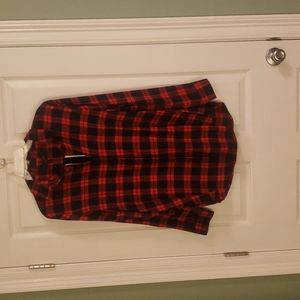 Women's long sleeve red flannel shirt